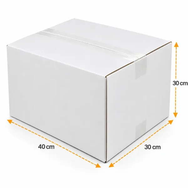 40x30x30cm Double Corrugated White Box - 3