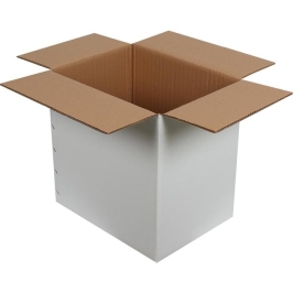 40x30x40cm Double Corrugated White Box - Thumbnail