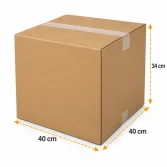 40x40x34cm Single Corrugated Box - Kraft - 3