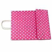 41x32x12 Polka Dot Paper Bag – Fuchsia Pink – 25 Pieces - 3