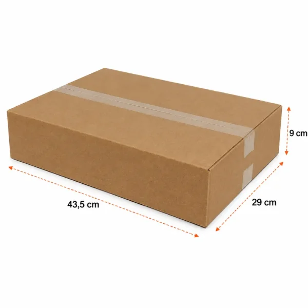 43,5x29x9cm Single Corrugated Box - Kraft - Kolicim (1)