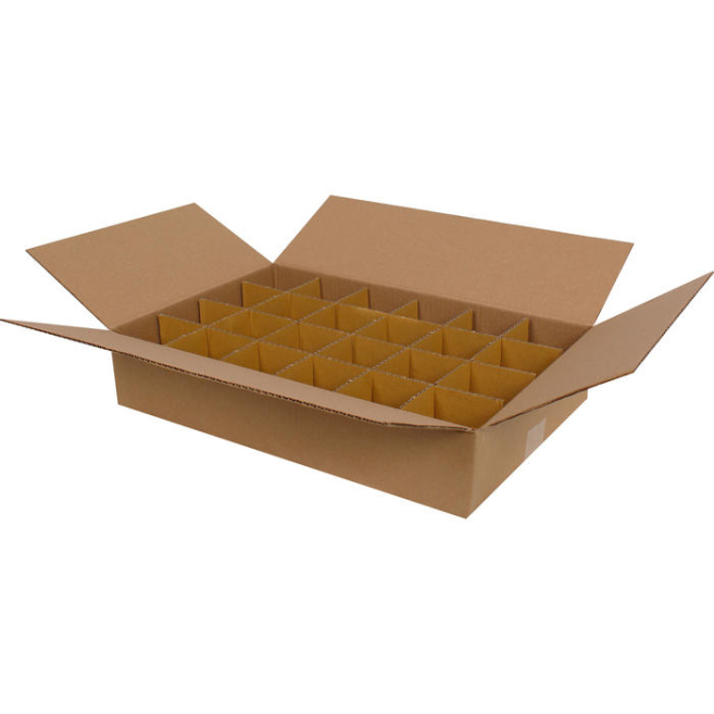 43.5x29x9cm Box - 3,8 Desi Box - Tea Cup Parcels With Separator - Kraft