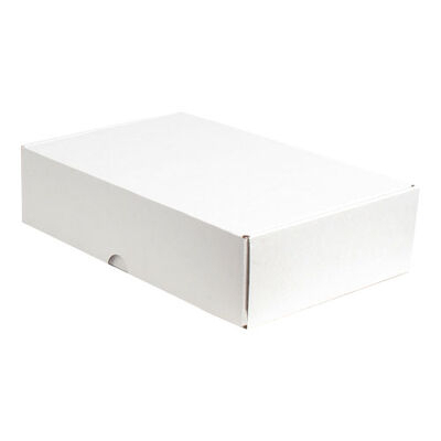 43,5x30,5x13,5cm Kutu - 6 Desi Kutu - Çift Oluklu Kilitli Kutu - Beyaz