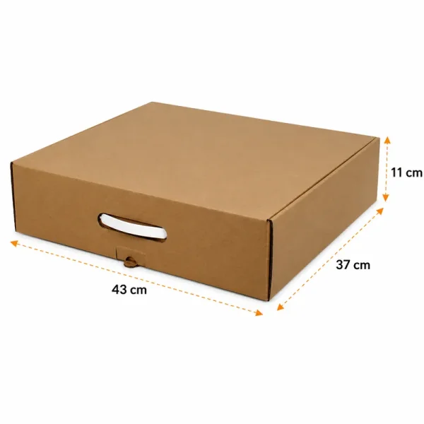 43x37x11cm Box with Handle - Kraft - Kolicim (1)