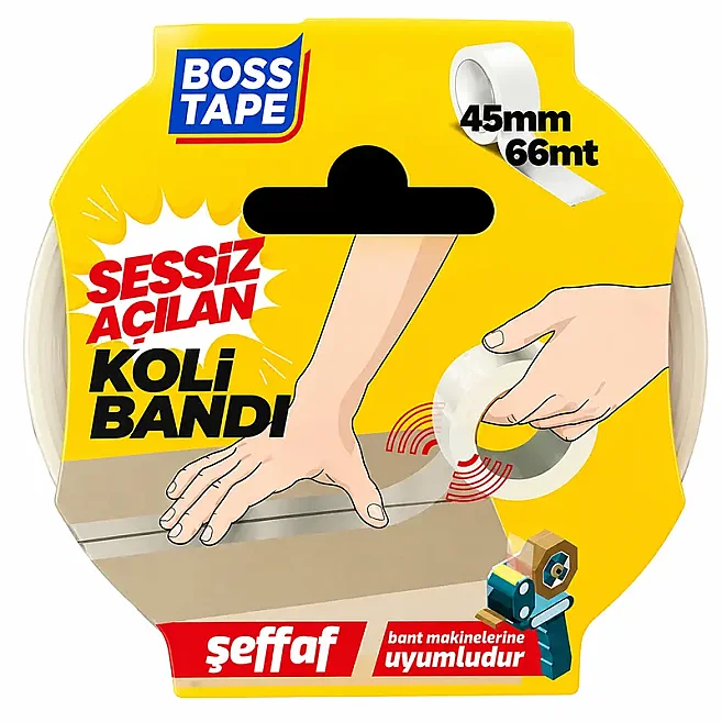 45x66 Sessiz Açılan Şeffaf Koli Bantı - 1