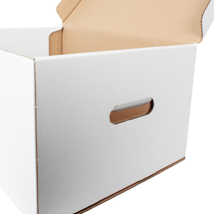 46.5x34x24cm Box - 12 Desi Boxes - Double Corrugated Ziplock Box - White