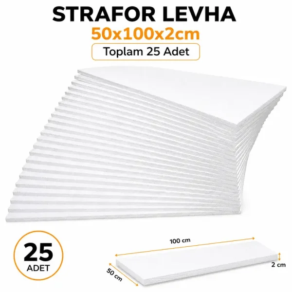 لوح ستايروفوم - 50×100×2 سم - 25 قطعة - Kolicim (1)