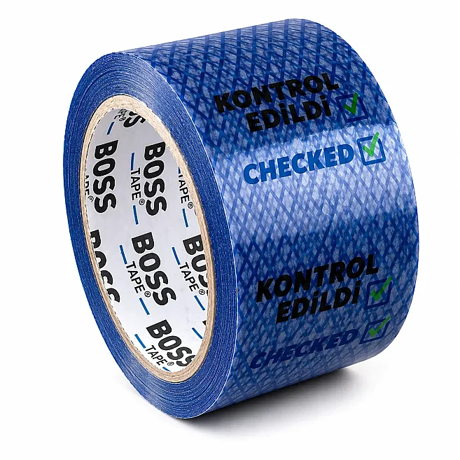 50mm x 66 Meter Checked / Approved Printed Packaging Tape - 1