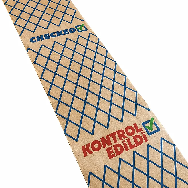 50mm x 66 Meter Checked / Approved Printed Packaging Tape - Kolicim (1)