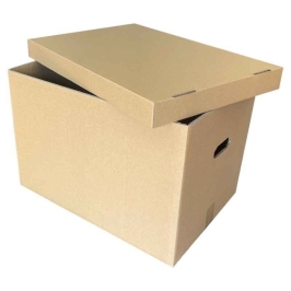 51x36x35cm Hand Held Double Corrugated Box - Kraft - Thumbnail