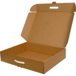 58x36x10.5cm Box - 7 Desi Box - Double Corrugated Box With Handles - Kraft - Thumbnail