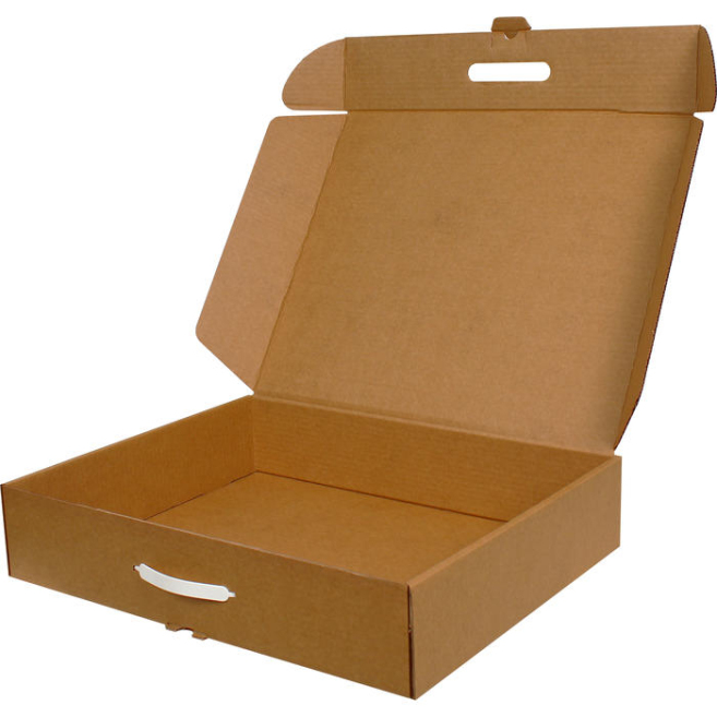 58x36x10.5cm Box - 7 Desi Box - Double Corrugated Box With Handles - Kraft