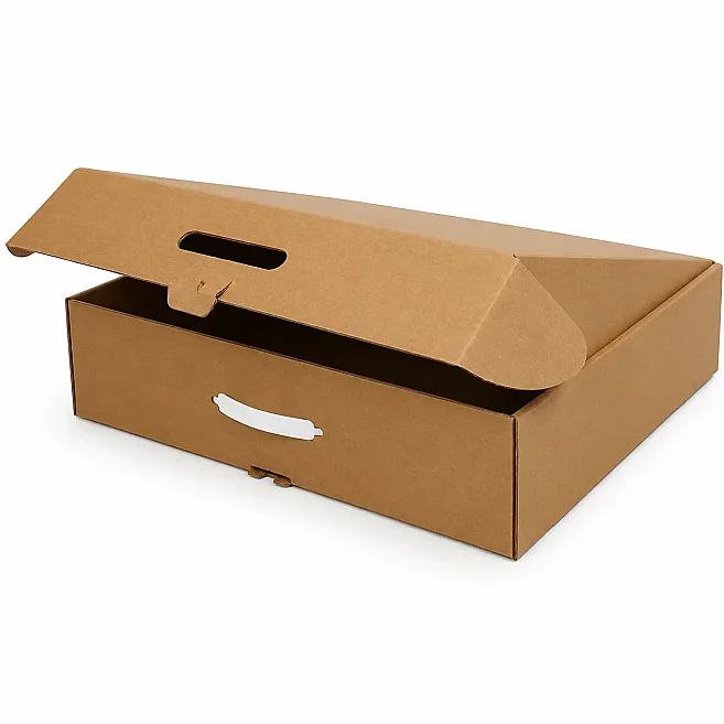58x36x10.5cm Box - 7 Desi Box - Double Corrugated Box With Handles - Kraft - Kolicim (1)
