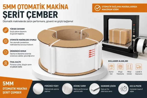 5mm İthal Otomatik Makina Bağlama Çemberi - Beyaz - Kolicim (1)