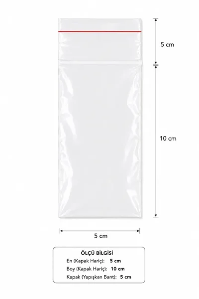 5x10+5cm OPP Bantlı Torba - 100 Adet - Kolicim (1)