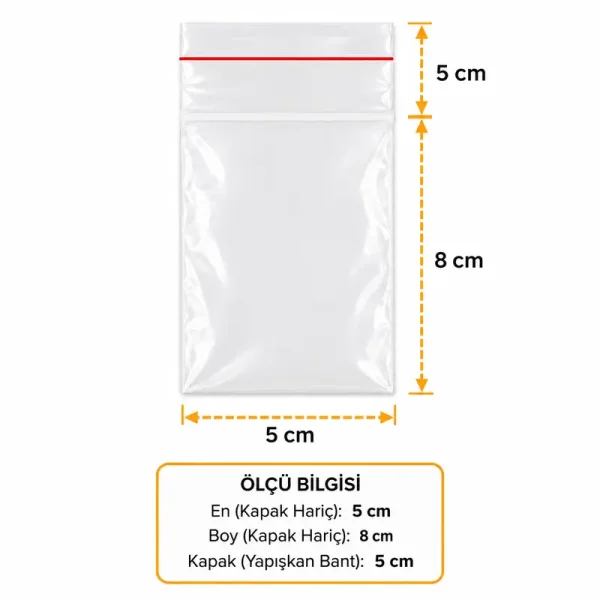 5x8+5cm OPP Bantlı Torba - 100 Adet - Kolicim (1)