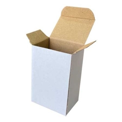 6.5x6.5x10cm Box - 0.1 Desi Box - Double Corrugated Box - White - Thumbnail