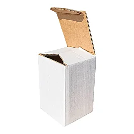 6,5x6,5x10cm Kutu - 0,1 Desi Kutu - Çift Oluklu Kutu - Beyaz - 1