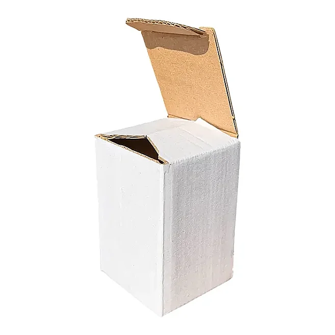 6,5x6,5x10cm Kutu - 0,1 Desi Kutu - Çift Oluklu Kutu - Beyaz - 1