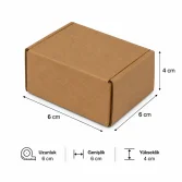 6x6x4 cm Box - 0.05 Desi Box - Single-Wall Box - Kraft - 3