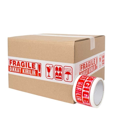 70x40 Warning Fragile Warning Printed Packing Tape - Thumbnail