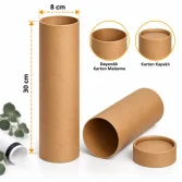 صندوق أسطواني من الكرتون مع غطاء 8×30 سم - 3