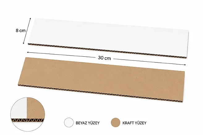 8x30cm Ara Karton Separatör - Beyaz - 1