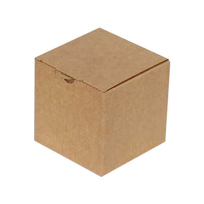 8x8x8cm Single Corrugated Box - Kraft - Thumbnail