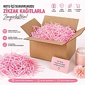 Zikzak Kırpık Kağıt Dolgu Malzemesi - Pembe - 250Gr. - 1