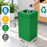 Plastic Recycling Bin – Green - 2