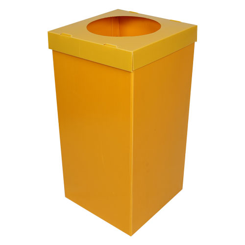 Plastik Atık Kağıt Kutusu - Sarı
