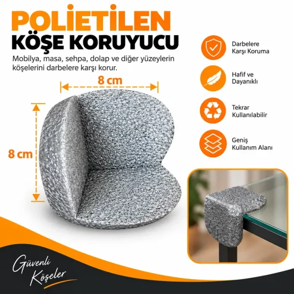 Polietilen Köşebent - Büyük Boy - Gri - 3
