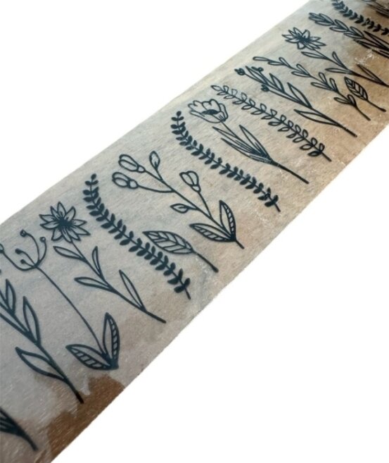 شريط تغليف مطبوع بنقش الزهور ‎٥٠ مم × ٦٦ م‎ - Kolicim (1)