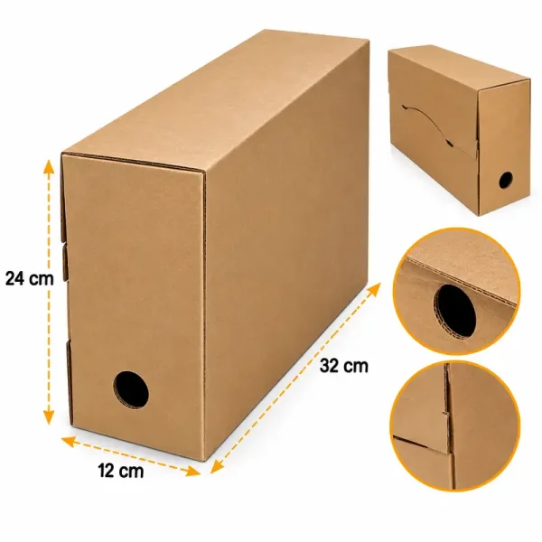 صندوق 32×12×24 سم - 3 صناديق ديزي - صندوق أرشيف - كرافت - 3