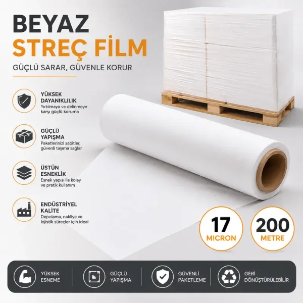 White Stretch Film – 200 Meters - 3