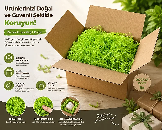 Zikzak Kırpık Kağıt Dolgu Malzemesi - Neon - 250Gr. - 2